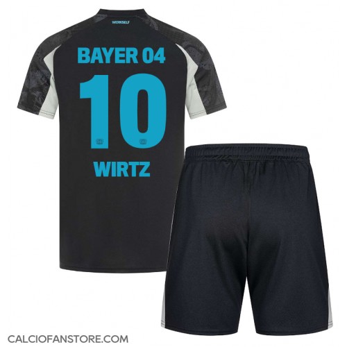 Maglia Calcio Bayer Leverkusen Florian Wirtz #10 Terza Divisa Bambino 2024-25 Manica Corta (+ pantaloncini)